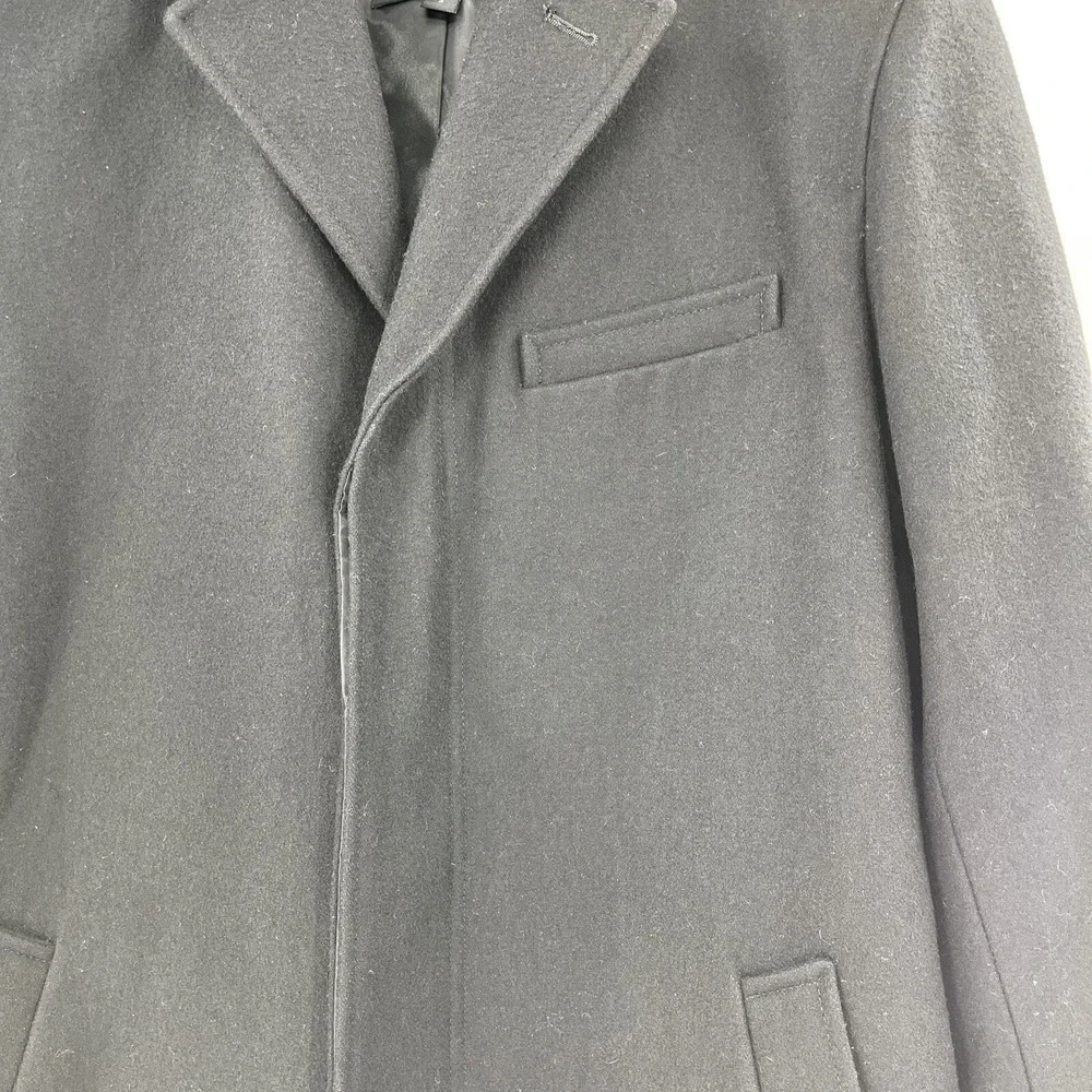 Cole Haan Men's Wool Blend Single Breasted Classic Coat Black Size Small